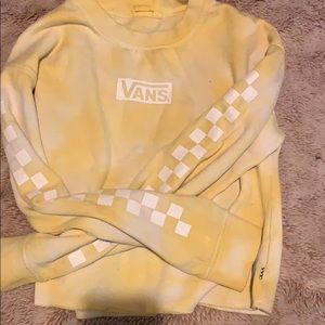 Vans yellow cropped crewneck sweater
